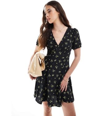 Brave Soul V-neck Mini Dress - Black