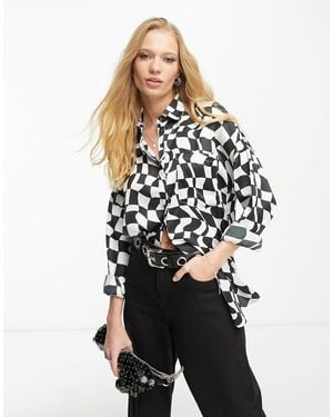 VIOLET ROMANCE Satin Shirt - White