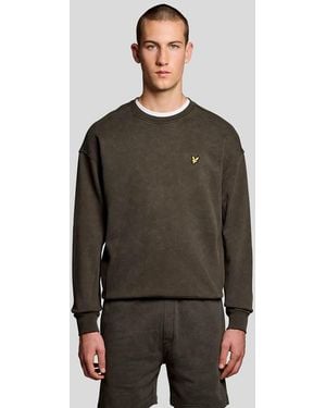 Lyle & Scott Mid Layers Heavy Laundered Crew Neck Sweatshirt - Grey