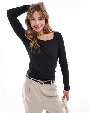 Abercrombie & Fitch Top A Maniche Lunghe Con Scollo Rotondo Ampio - Blu