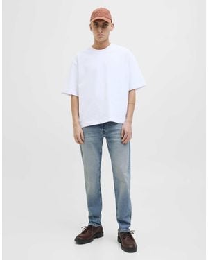 Jack & Jones – tapered fit jeans aus em denim - Weiß