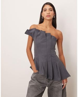ARRANGE Longline Sculpted Bandeau Top - Gray
