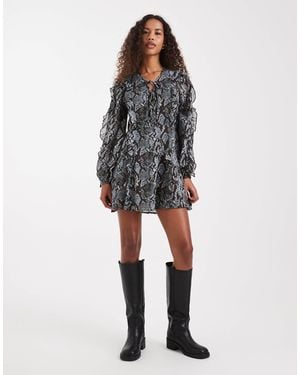 Wednesday's Girl Floaty Mini Dress - Grey