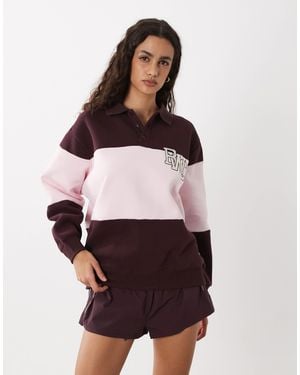 Cotton On Active Plush Graphic Rugby Sweatshirt - Red