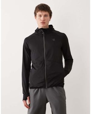 Dare 2b Breathable Full Zip Hooded Assimilate Vi Stretch Midlayer - Black