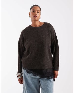 ONLY Pull en maille à col rond - Noir