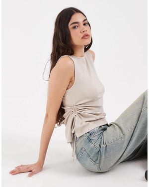 Levi's – alila – asymmetrisches jersey-oberteil - Grau