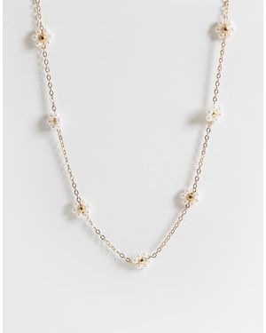 ONLY Collana Dorata Con Margherite - Bianco