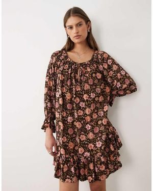 Miss Selfridge Spun Smock Dress - Brown