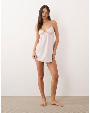 Boux Avenue – kaya – negligé-unterhemd aus satin - Natur