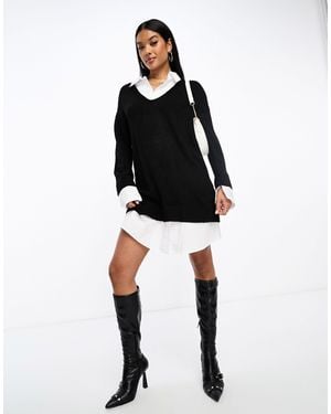 Missguided Shirt Jumper Dress - Black