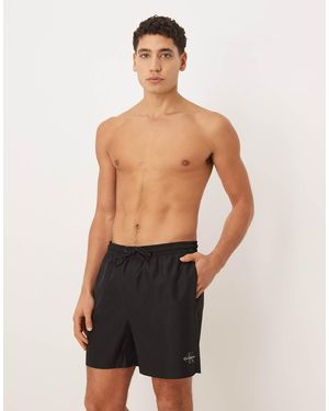 Calvin Klein Side Script Swim Trunks - Black