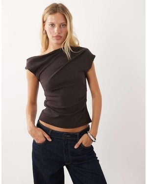 Mango Asymetric Sleeveless Top - Black