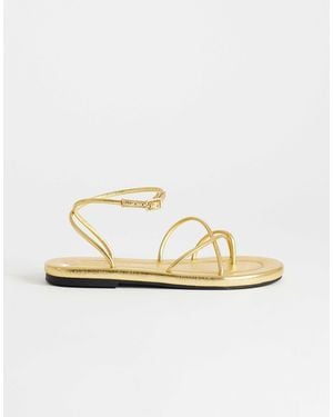 TOPSHOP Emma Strappy Flat Sandal - Metallic