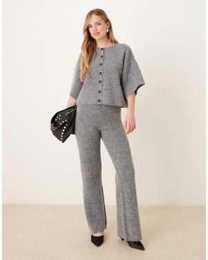 Pretty Lavish Pantalon large d'ensemble en mailles - anthracite - Neutre