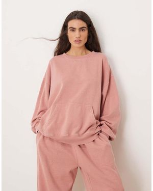 Free People Slow It Down Pull Over Sweatshirt - Pink