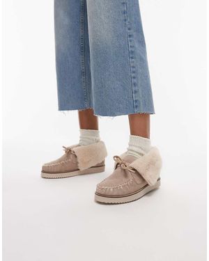 Bronx Fluffy Detail Lace Up Loafers - Blue