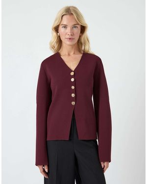 Y.A.S Gilet en maille couleur port royale - Violet