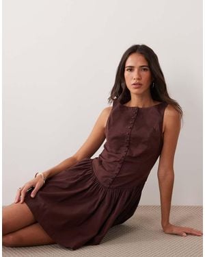 Abercrombie & Fitch Drop Waist Mini Dress - Brown