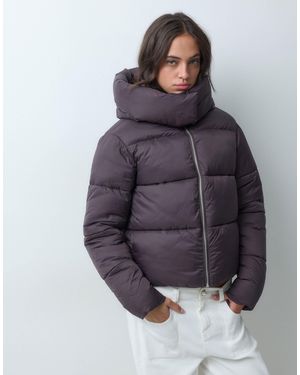 Threadbare Kurze steppjacke mit oversize-kapuze - Braun