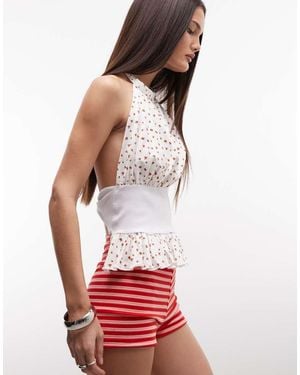 Susmie's Palmer Halterneck Top - Red