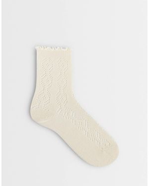 ASOS – lange pointelle-socken - Weiß