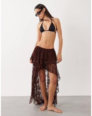 Miss Selfridge Maxi Strandrok Met Ruches - Roze