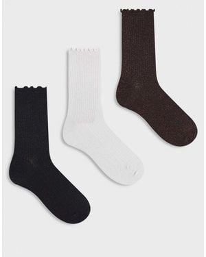 Vero Moda – glitzernde socken - Weiß