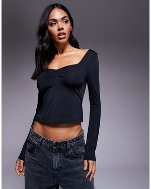 Princess Polly Rehna Slinky Sweetheart Neckline Ruched Front Top - Blue