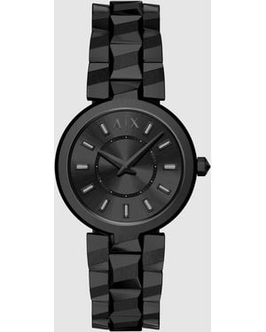 ARMANI EXCHANGE Audora zweizeigeruhr aus em edelstahl - Schwarz