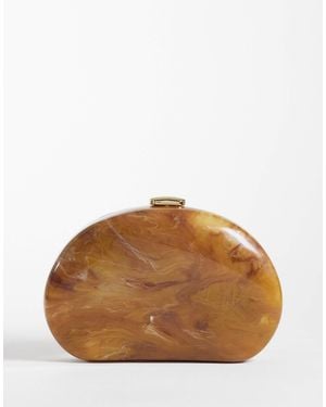 Mango Clutch mit marmoreffekt - Braun