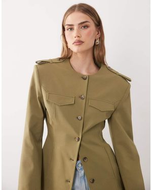 ASOS Cinch Waist Jacket - Green