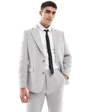 ASOS Slim Suit Jacket With Wool - White