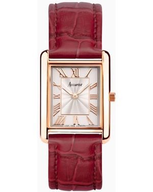 Accurist Ladies Rectangle Watch - Red