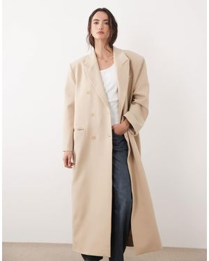 ASOS Oversized Manzy Maxi Blazer - Natural
