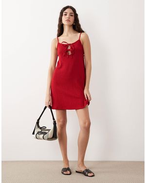ASOS – strukturiertes minikleid - Rot