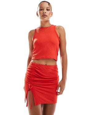Vero Moda Minigonna Da Mare Rossa - Rosso