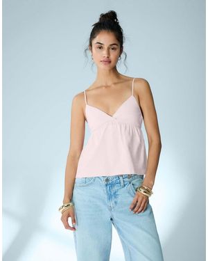 Bershka Ruffle Strap Top - Blue