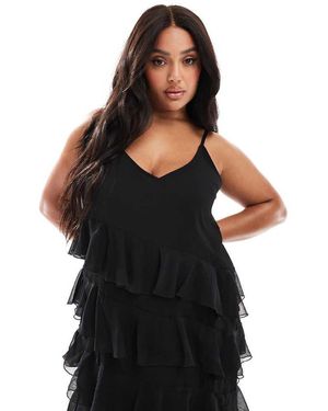 Yours Frill Maxi Dress - Black