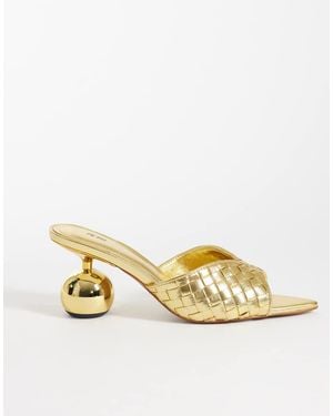 JW PEI Ellie Braided Sphere Heel Mules - Metallic