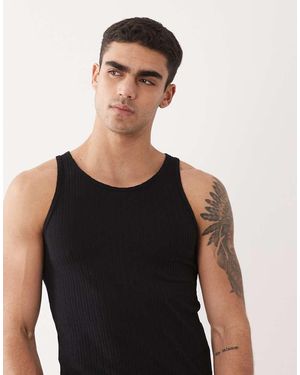 Jack & Jones Ribbed Muscle Fit Singlet - Black