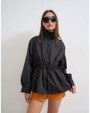 TOPSHOP Techy Drawcord Waist Jacket - Black
