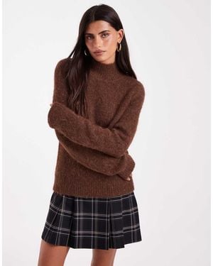 Vero Moda Oversized High Neck Soft Knit Jumper - Brown