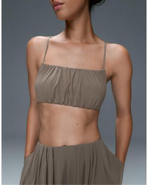 Oysho Light Touch Ruched Light-Support Bra - Green