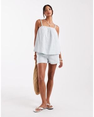 Vero Moda Mix And Match Cotton Shorts Co-Ord - White