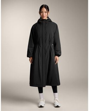 Oysho 10K Thindowntm Waterproof Extra-Light Long Padded Jacket - Black
