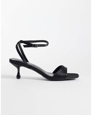 Glamorous Kitten Heel Sandals - White