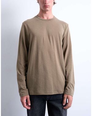TOPMAN Lightweight Long Sleeve Classic Fit T-Shirt - Brown