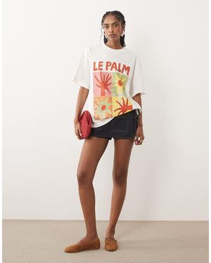 ASOS Camiseta Extragrande Con Estampado Gráfico Abstracto "Le Palm" - Multicolor