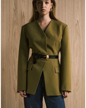 ASOS Waist And Hip Vintage Buckle Belt - Green